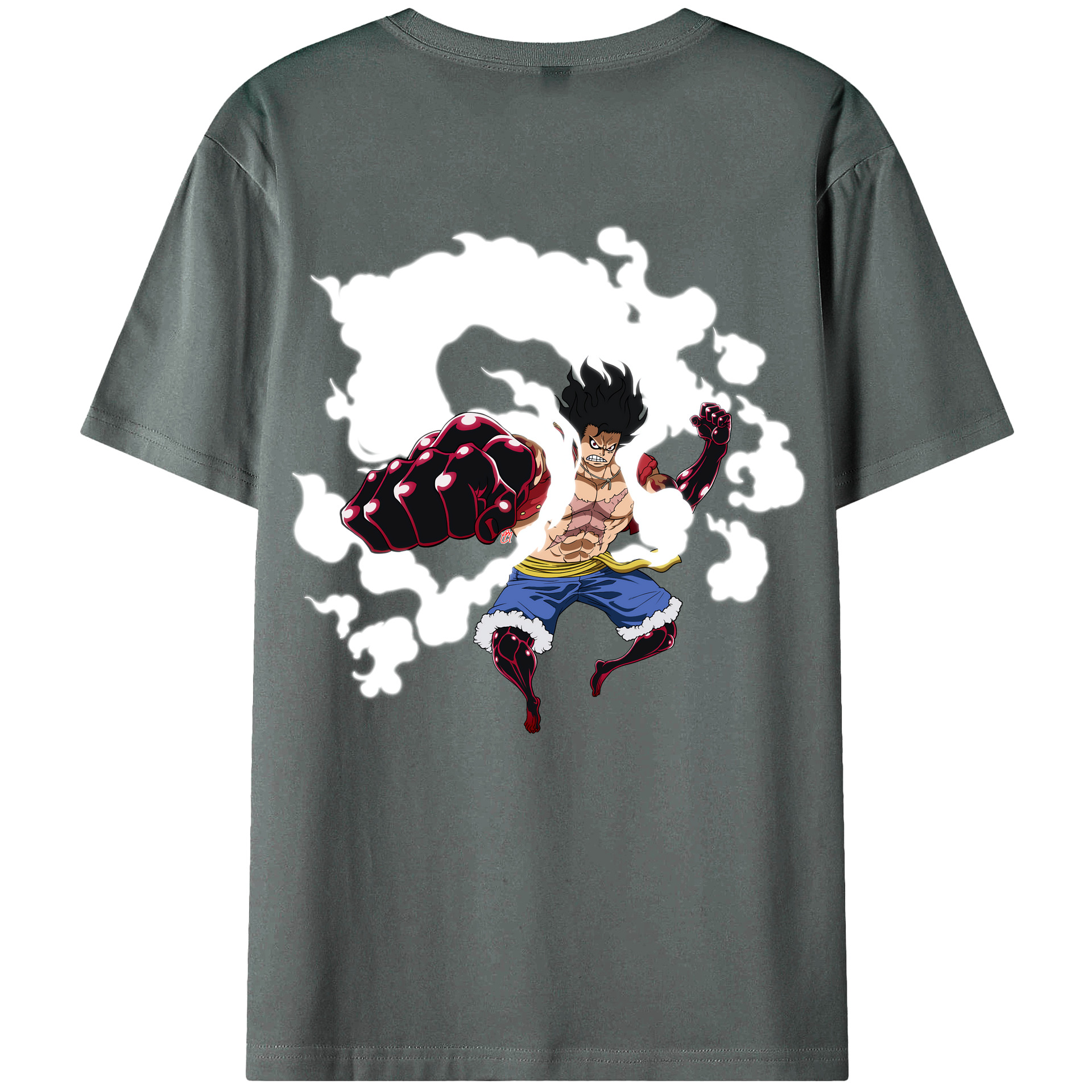 （画像用） ワンピース モンキー・D・ルフィ ONE PIECE Monkey D. Luffy 綿100％ メンズ半袖Tシャツ（バックプリント） 通気性
